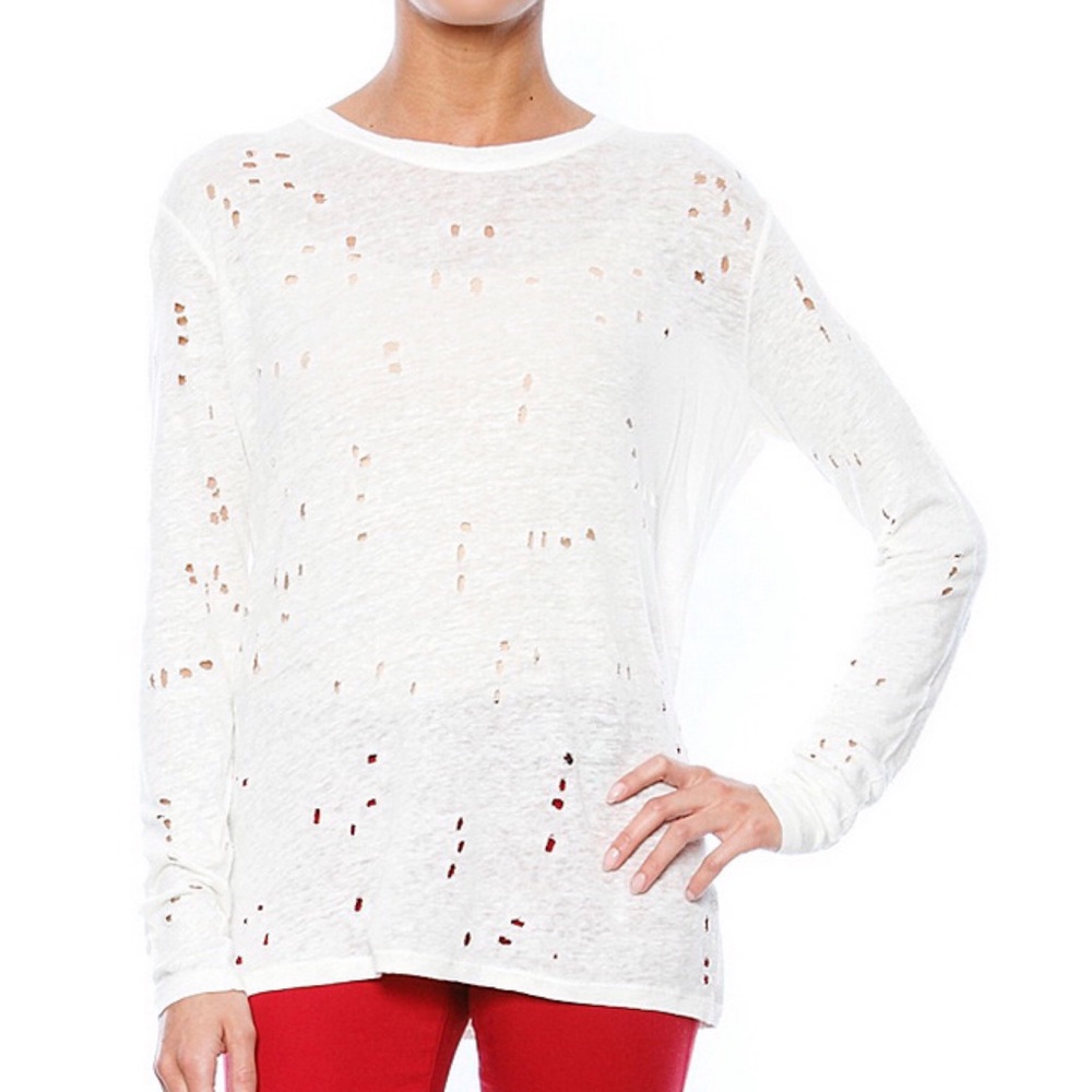 IRO Marvina Long Sleeve Destroyed T-shirt